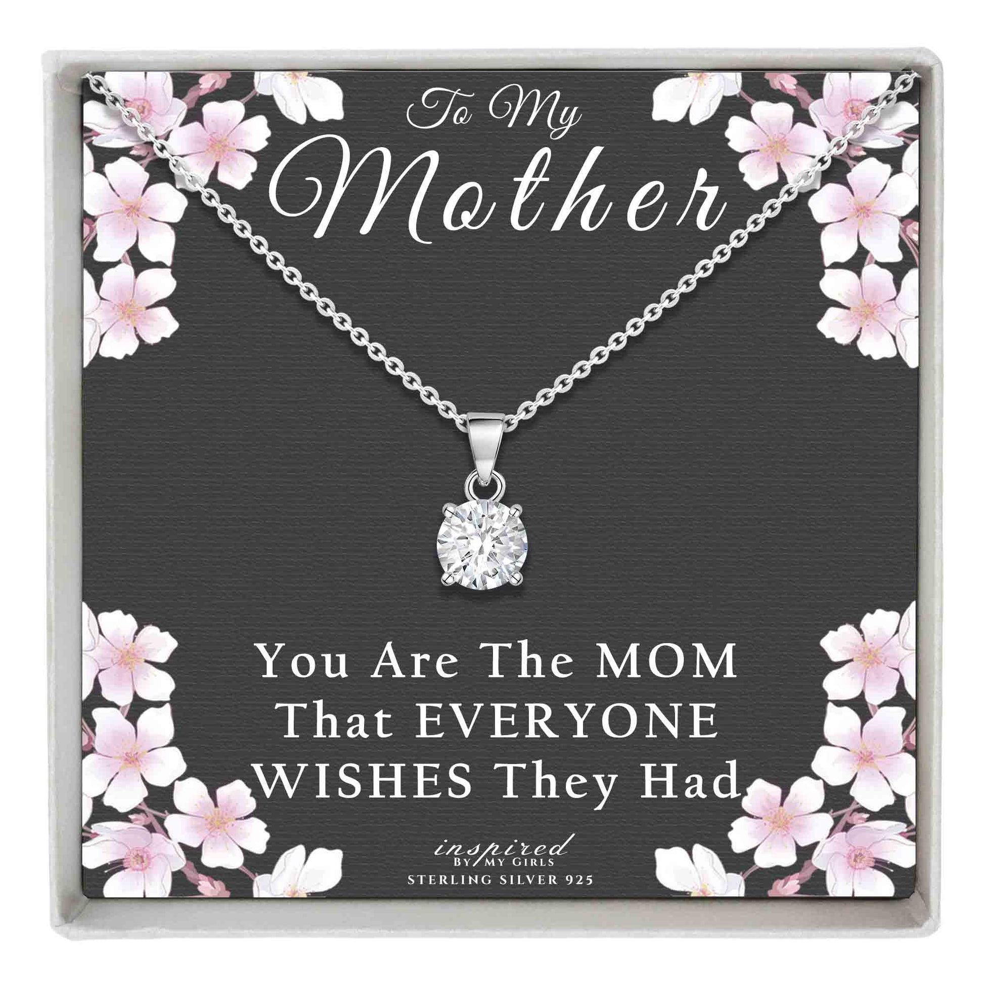 Sterling Silver Mother Necklace 22" Adjustable Chain Keepsake Card Gift For Mom