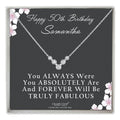 50th Birthday Gift for Women Sterling Silver 5 Stones for 5 Decades Necklace Fabulous Keepsake Card - Customized