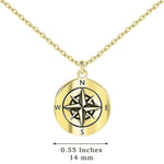 Solid Sterling Silver or 14K Gold over Sterling Silver Dainty Compass Necklace, Adjustable Chain, Perfect Gift For Women and Girls