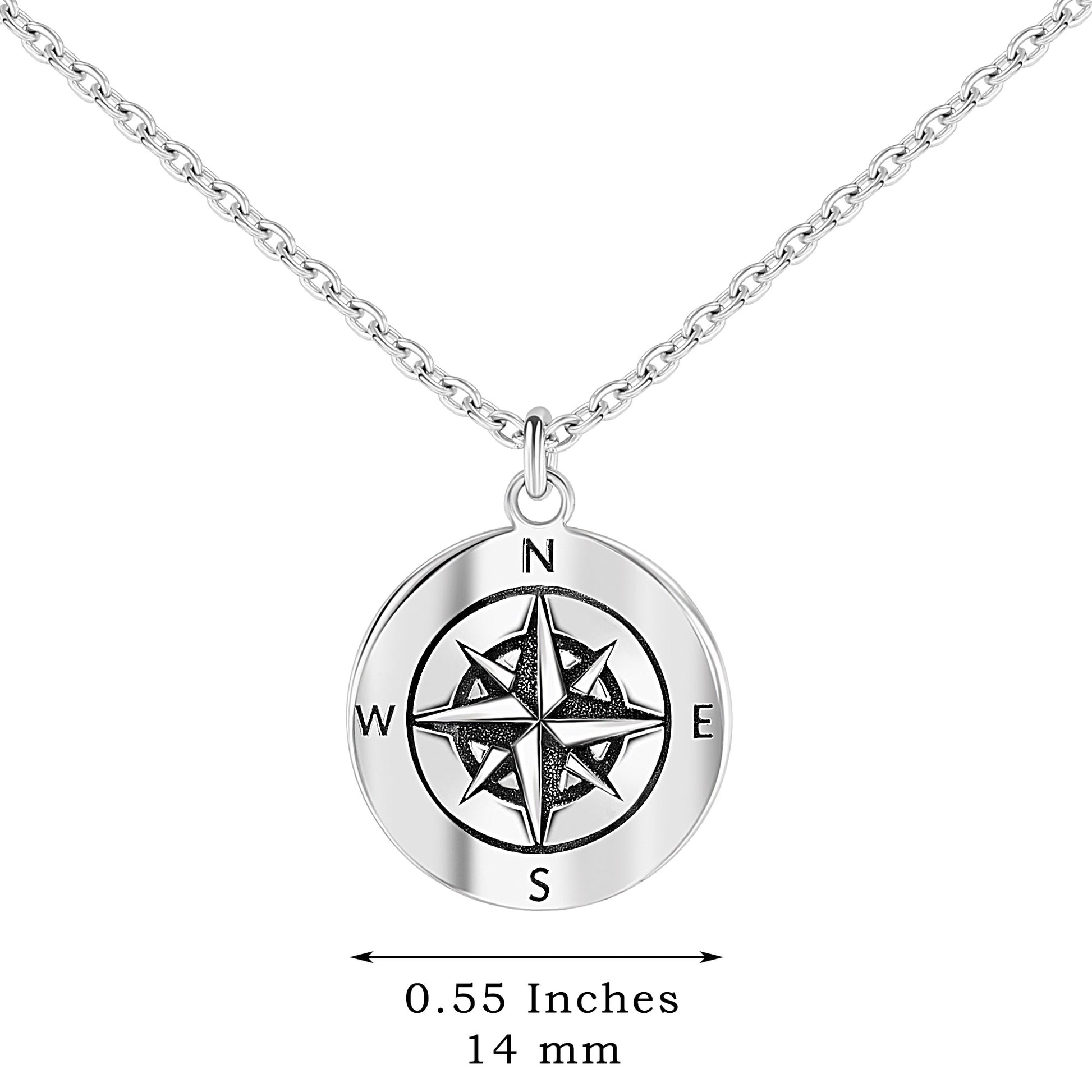 Personalized Compass Necklace, Sterling Silver or 14K Gold over Sterling Silver, Ready To Give Gift for New Beginnings and Special Occasions