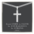 Mens Sterling Silver Cross Necklace and Curb Chain with Inspirational Faith Card - Choice Of Sizes
