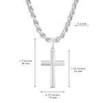 Mens Sterling Silver Cross Necklace and Rope Chain with Inspirational Faith Card - Choice Of Sizes