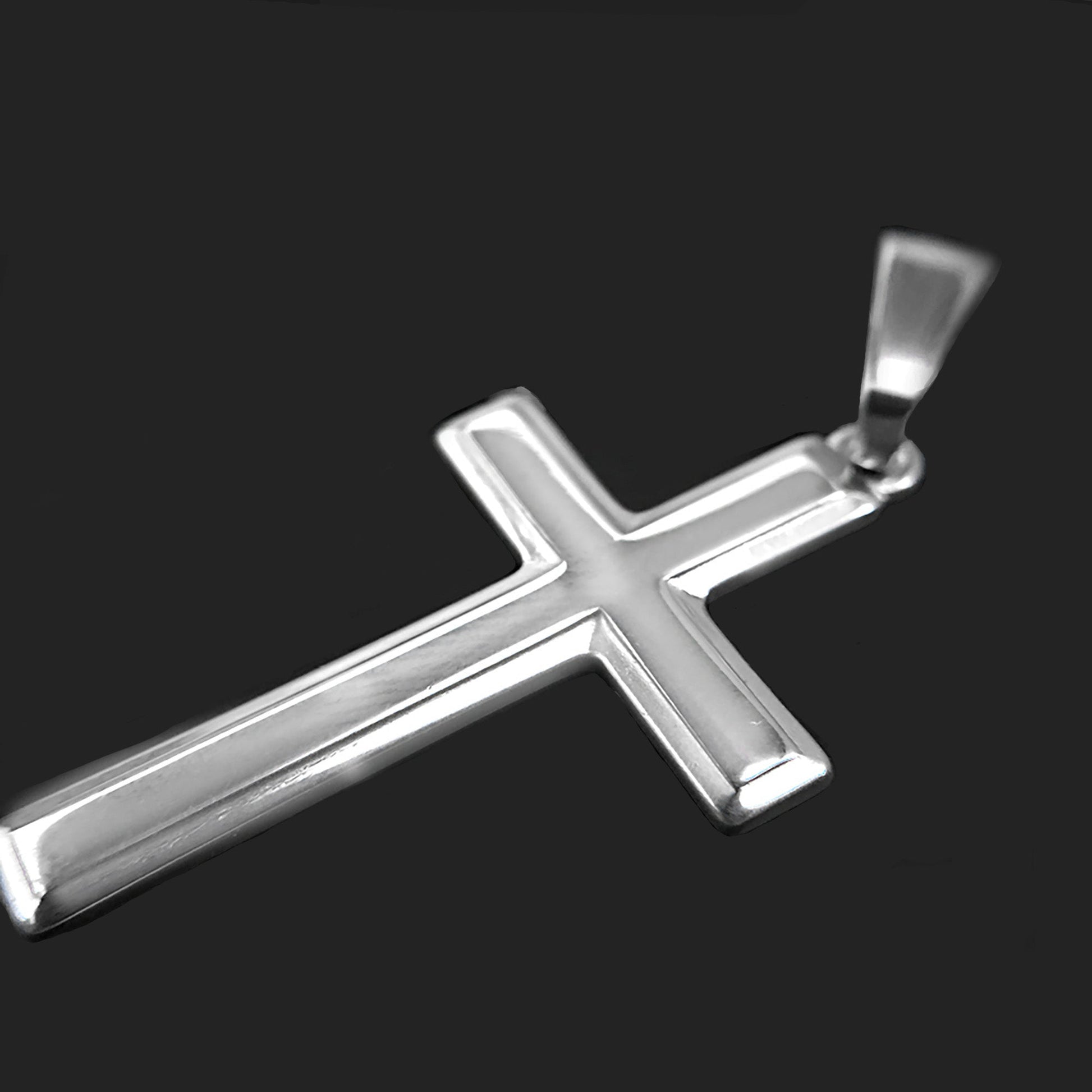 Mens Sterling Silver Cross Necklace and Rope Chain with Faith Card - Choice Of Sizes
