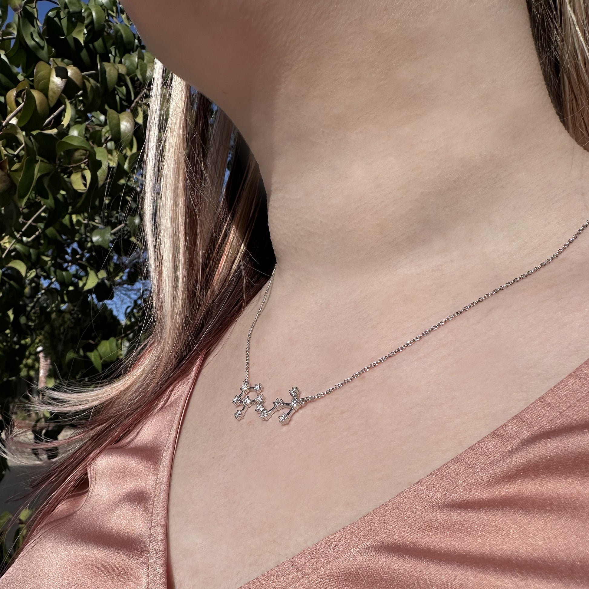 Sterling Silver Zodiac Constellation Necklace Astrology Horoscope Keepsake Card Gift For Women - Choose Star Sign