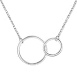 Sterling Silver Double Circles Sister Necklace With Keepsake Card Gift