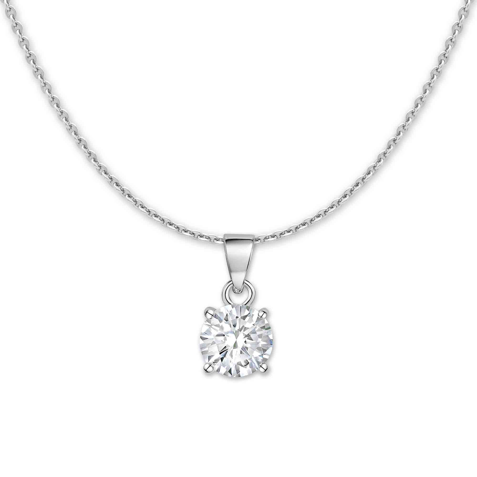 Sterling Silver Solitaire Sister Necklace With Keepsake Card Gift