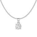 Sterling Silver Solitaire Necklace With 22" Adjustable Franco Chain