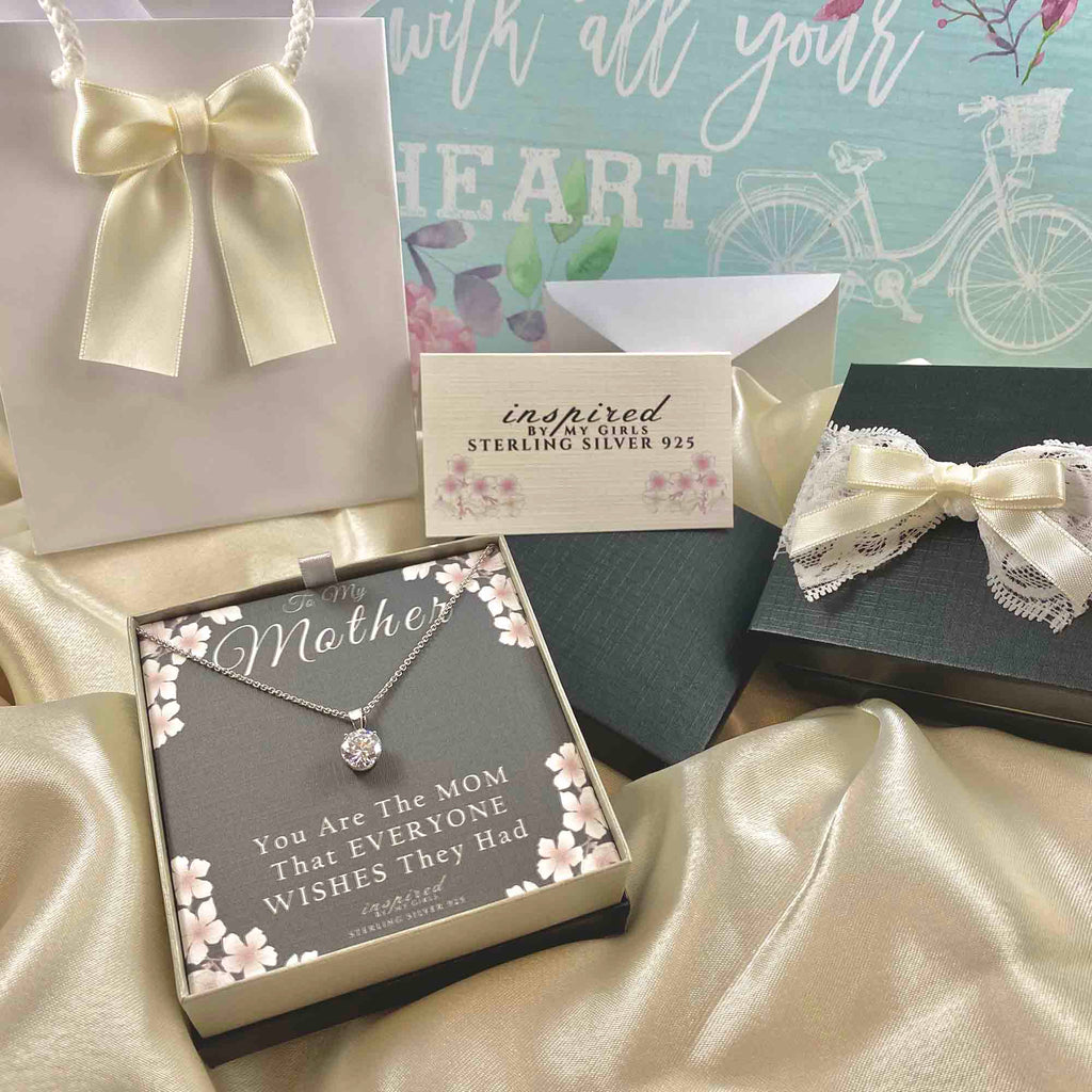 Sterling Silver Mother Necklace 22" Adjustable Chain Keepsake Card Gift For Mom