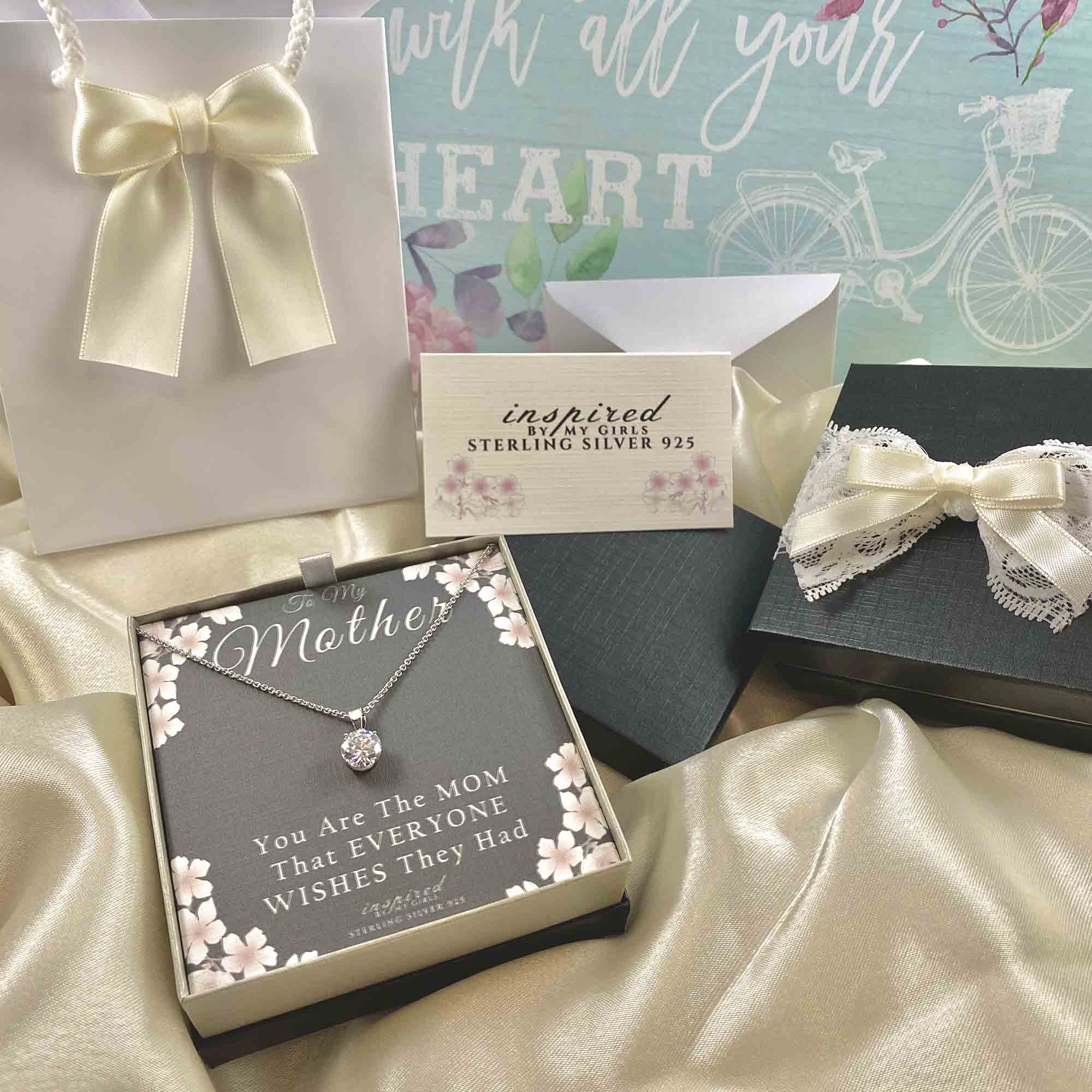 Sterling Silver Mother Necklace 22" Adjustable Chain Keepsake Card Gift For Mom