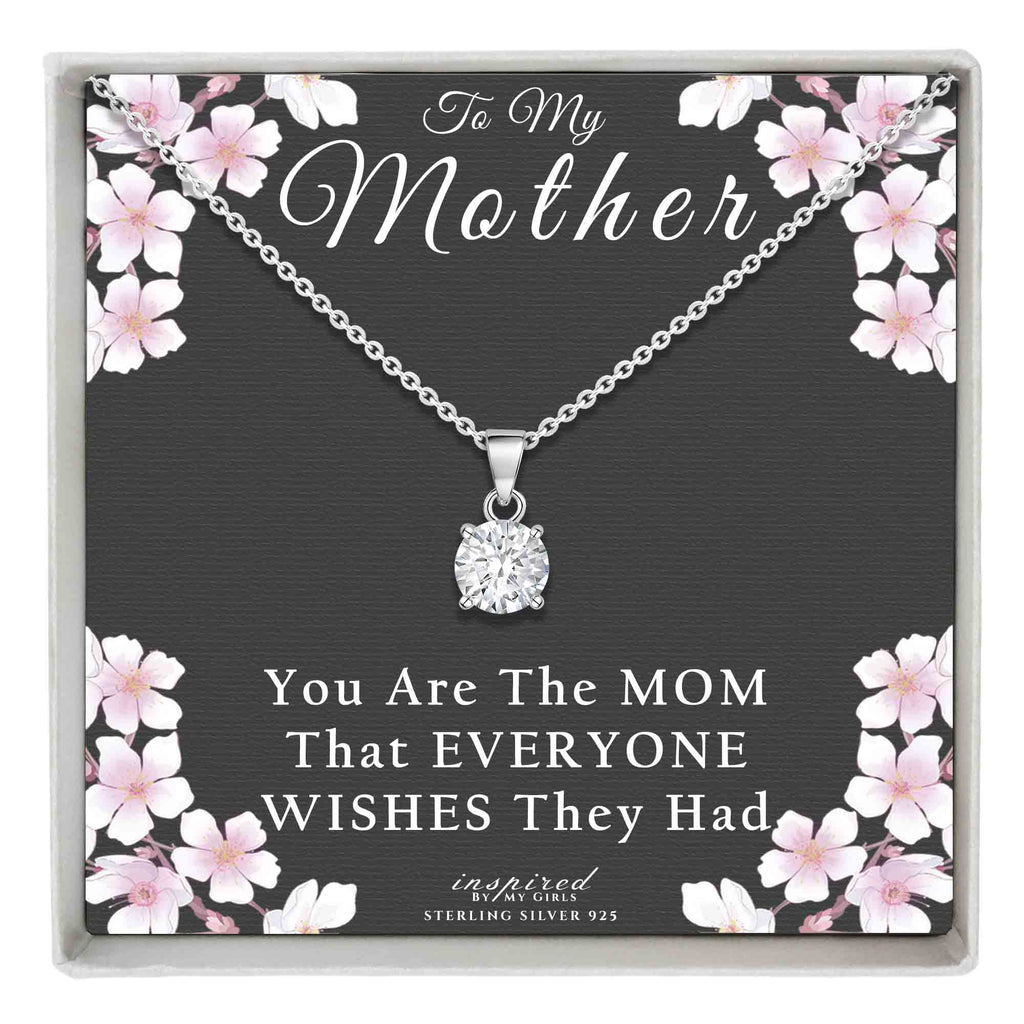 Sterling Silver Mother Necklace 22" Adjustable Chain Keepsake Card Gift For Mom