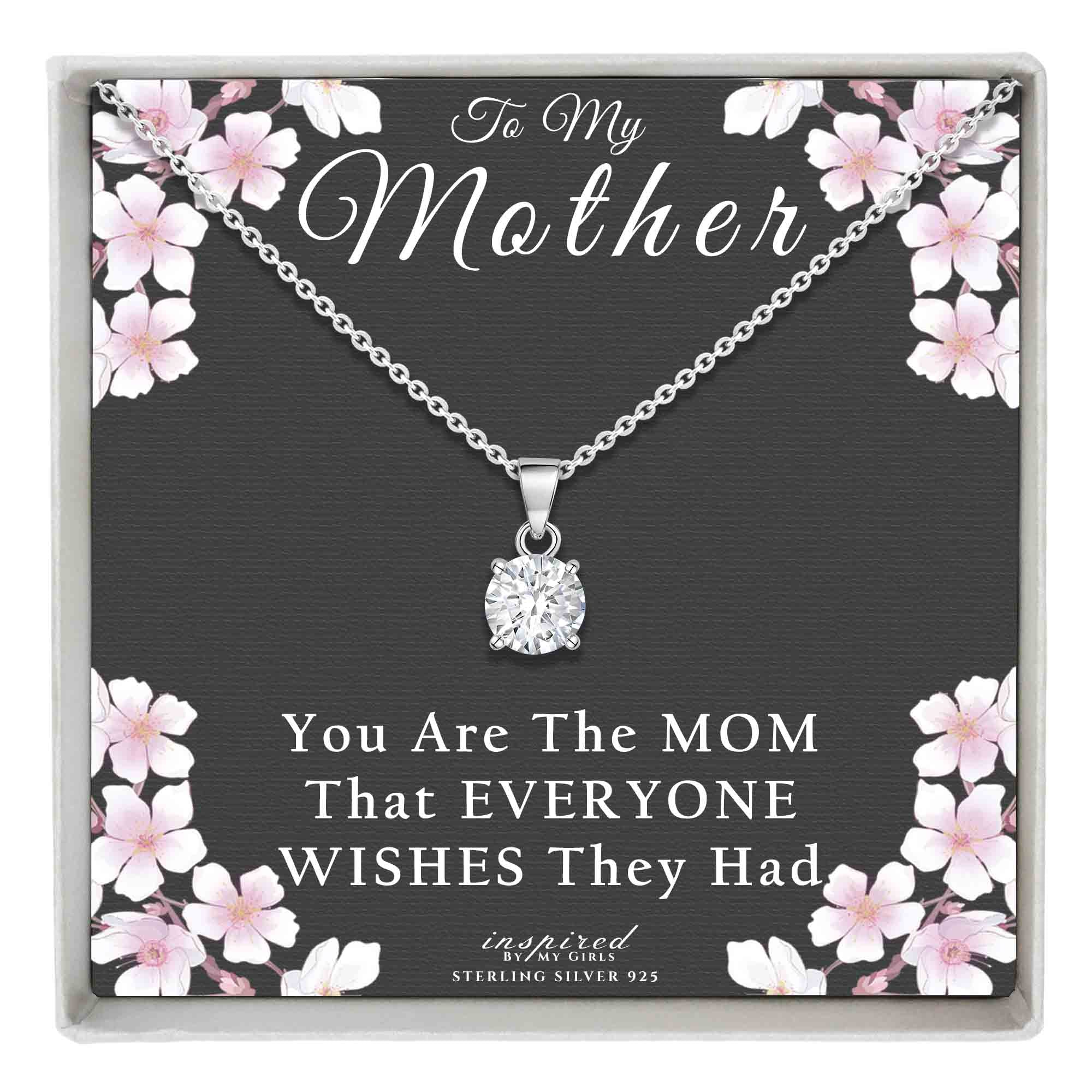 Sterling Silver Mother Necklace 22" Adjustable Chain Keepsake Card Gift For Mom