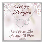 Sterling Silver Mother and Daughter Forever Love Double Circles Necklace and Keepsake Card Gift