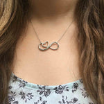 Sterling Silver Mother and Daughter Forever Love Infinity Heart Necklace and Keepsake Card Gift