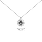 Sterling Silver Dainty Compass Necklace Adjustable Chain For Girlfriend Or Wife Keepsake Card Gift For Her