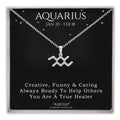 Sterling Silver Zodiac Necklace Astrology Horoscope Keepsake Card Gift - Choose Star Sign