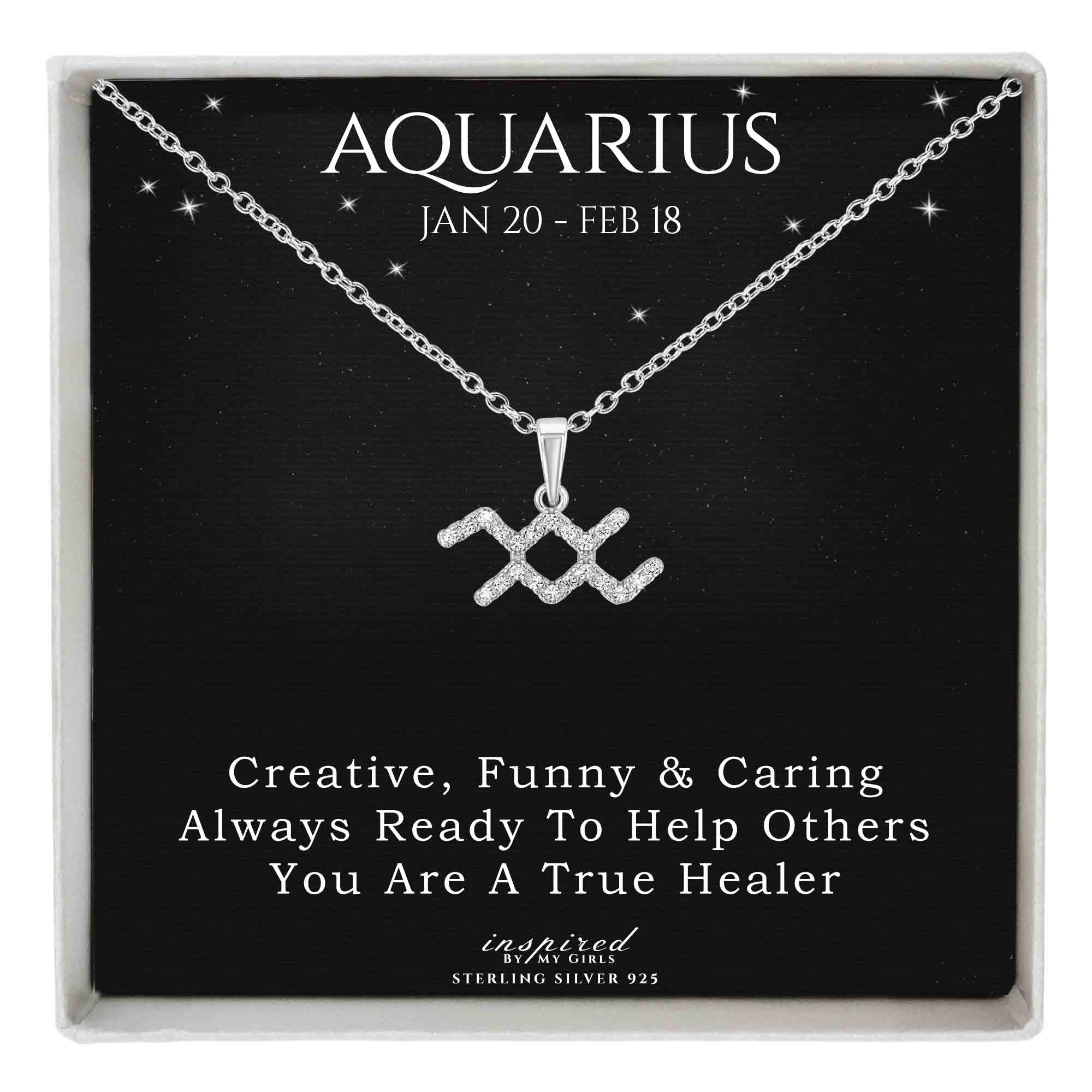 Sterling Silver Zodiac Necklace Astrology Horoscope Keepsake Card Gift - Choose Star Sign
