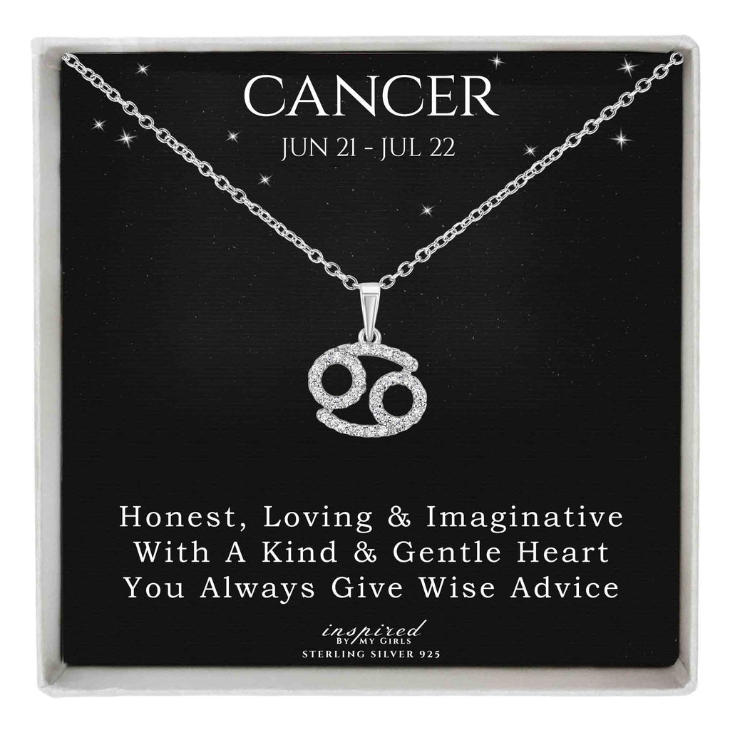 Sterling Silver Zodiac Necklace Astrology Horoscope Keepsake Card Gift - Choose Star Sign