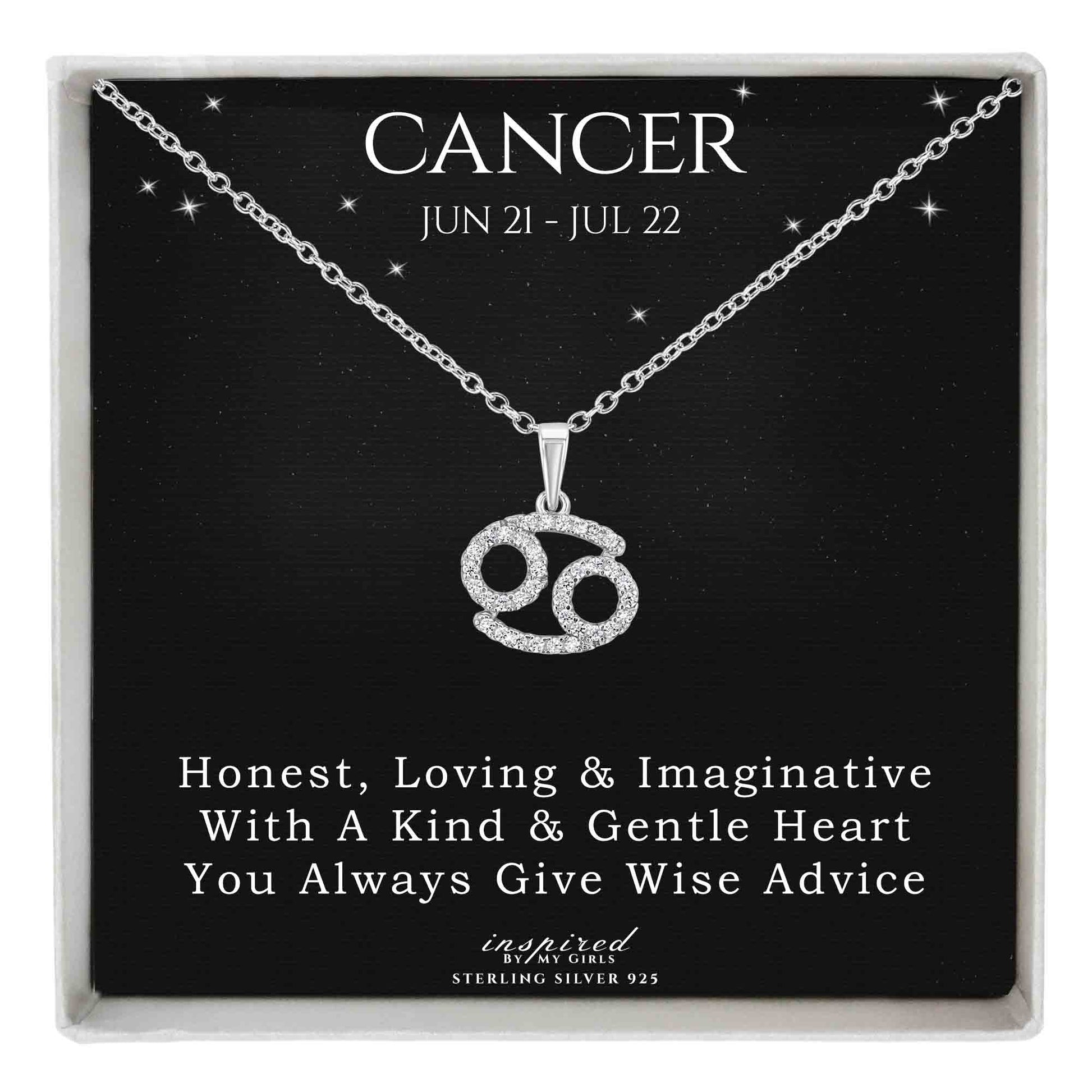Sterling Silver Zodiac Necklace Astrology Horoscope Keepsake Card Gift - Choose Star Sign