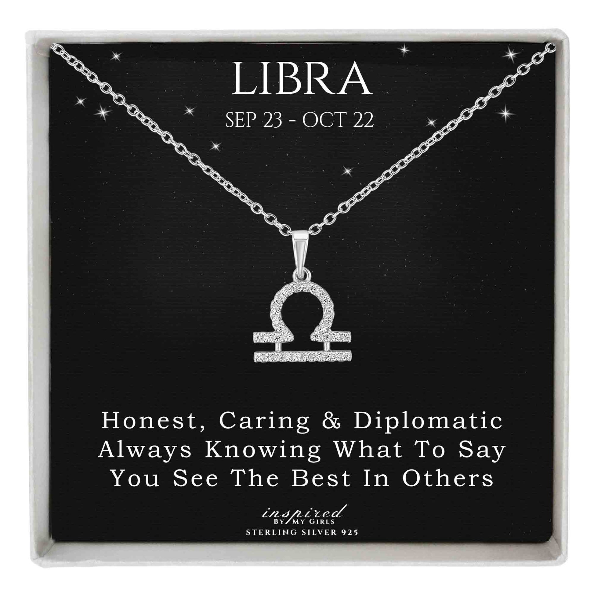 Sterling Silver Zodiac Necklace Astrology Horoscope Keepsake Card Gift - Choose Star Sign