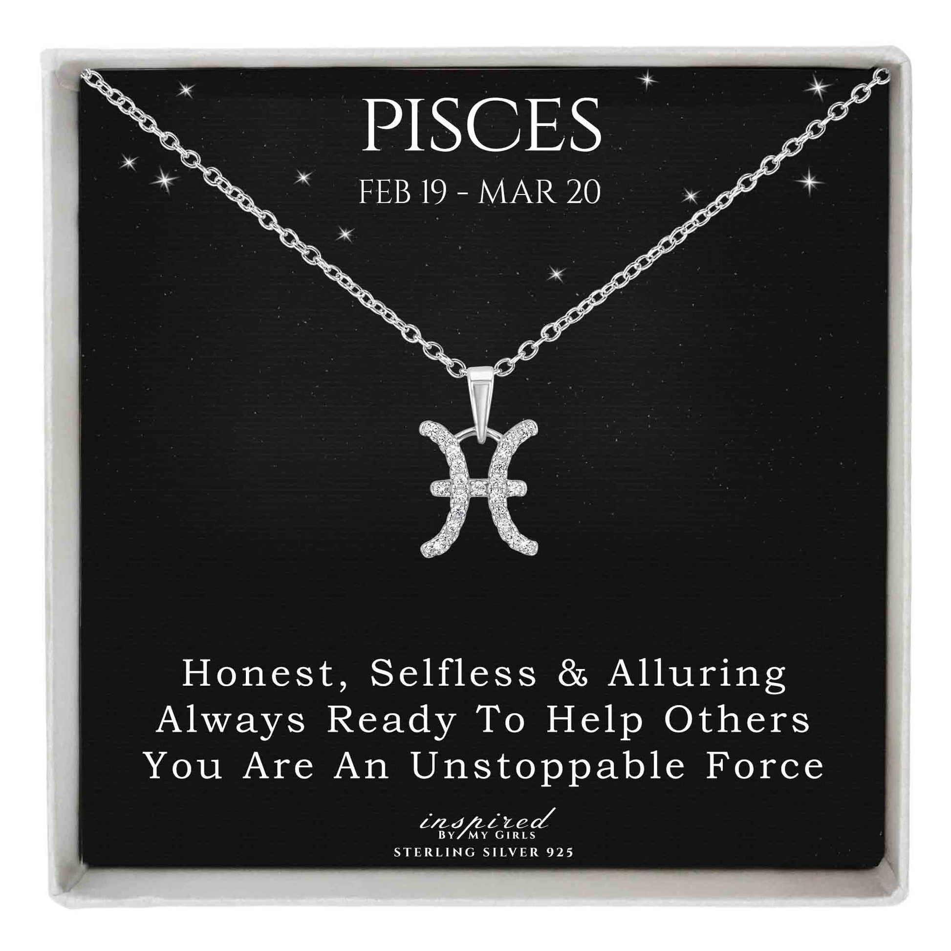 Sterling Silver Zodiac Necklace Astrology Horoscope Keepsake Card Gift - Choose Star Sign