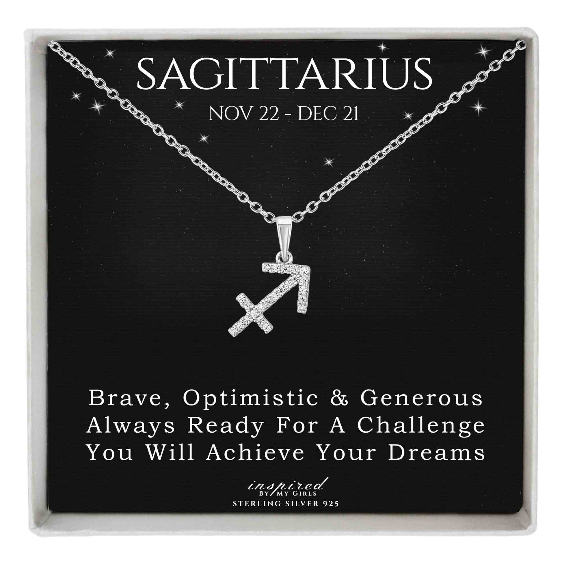 Sterling Silver Zodiac Necklace Astrology Horoscope Keepsake Card Gift - Choose Star Sign