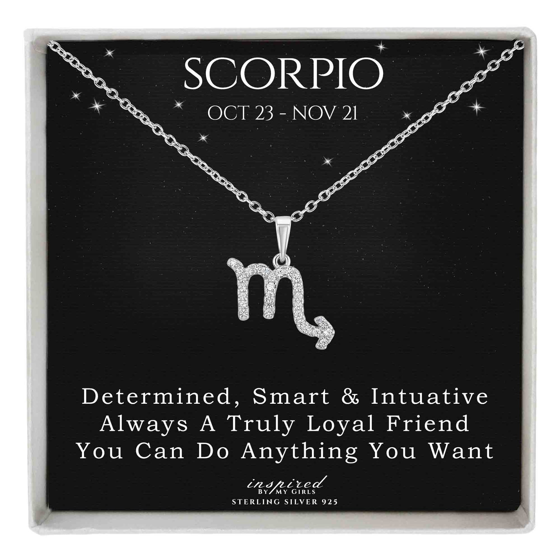 Sterling Silver Zodiac Necklace Astrology Horoscope Keepsake Card Gift - Choose Star Sign