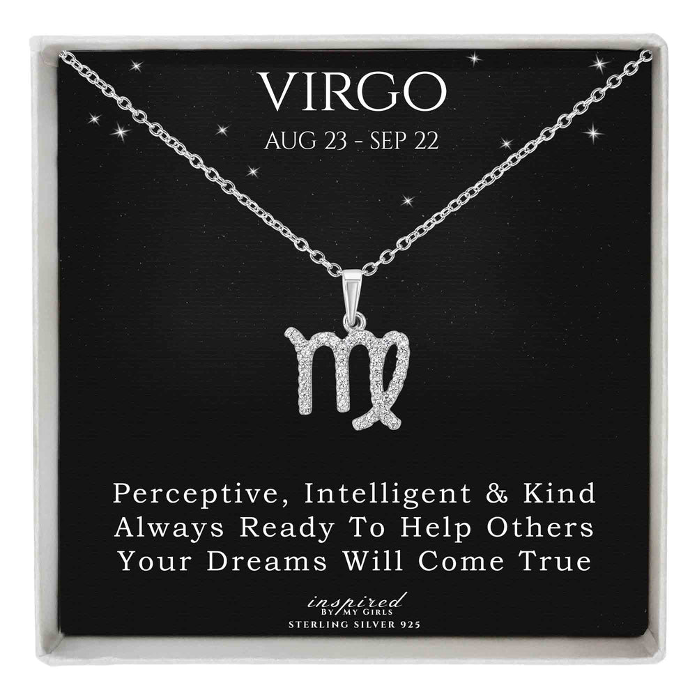 Sterling Silver Zodiac Necklace Astrology Horoscope Keepsake Card Gift - Choose Star Sign