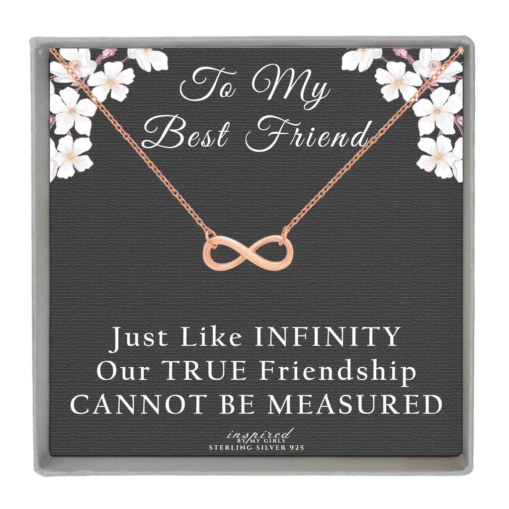 Sterling Silver Best Friend Infinity Necklace Friendship Gift for Women - Choose Style