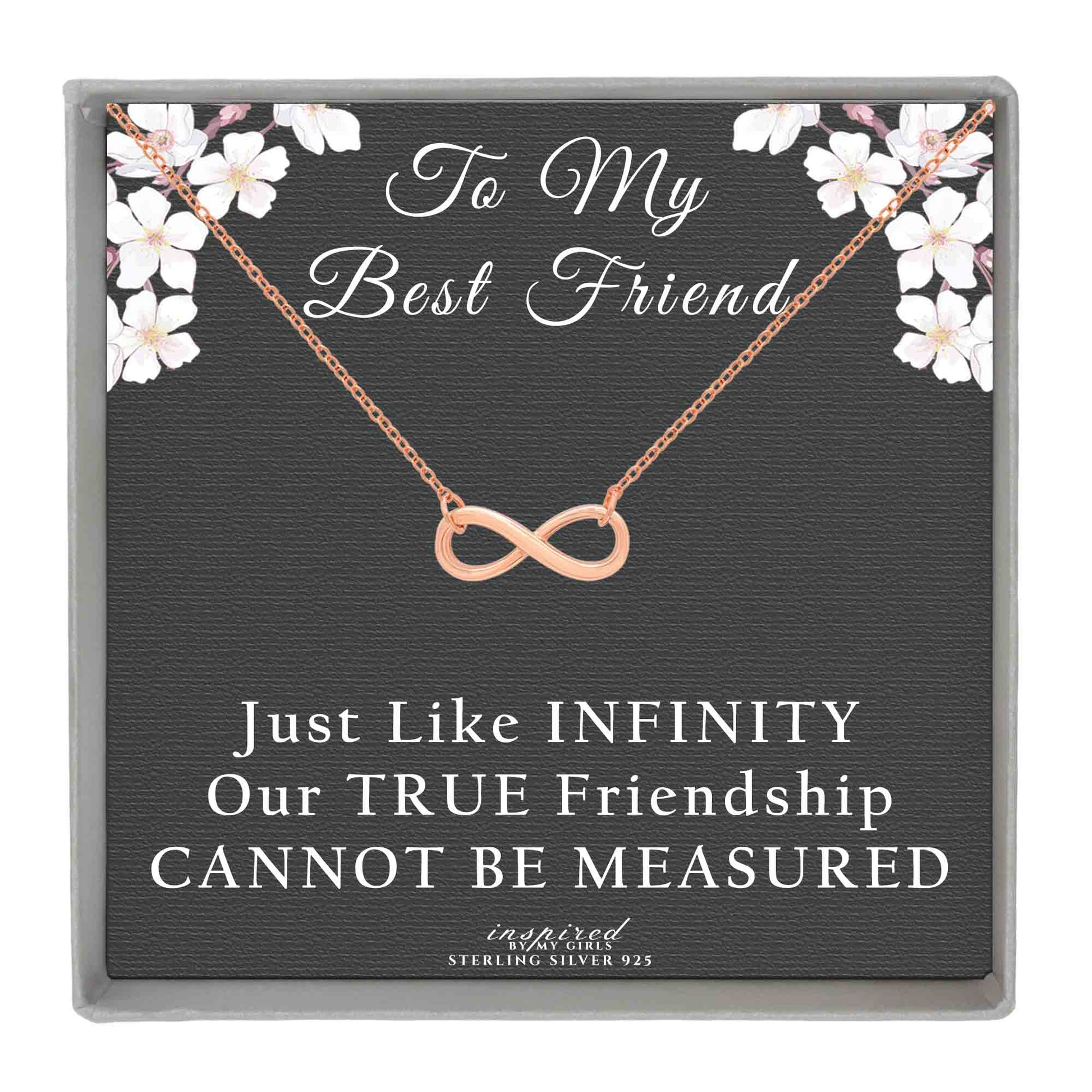 Sterling Silver Best Friend Infinity Necklace Friendship Gift for Women - Choose Style