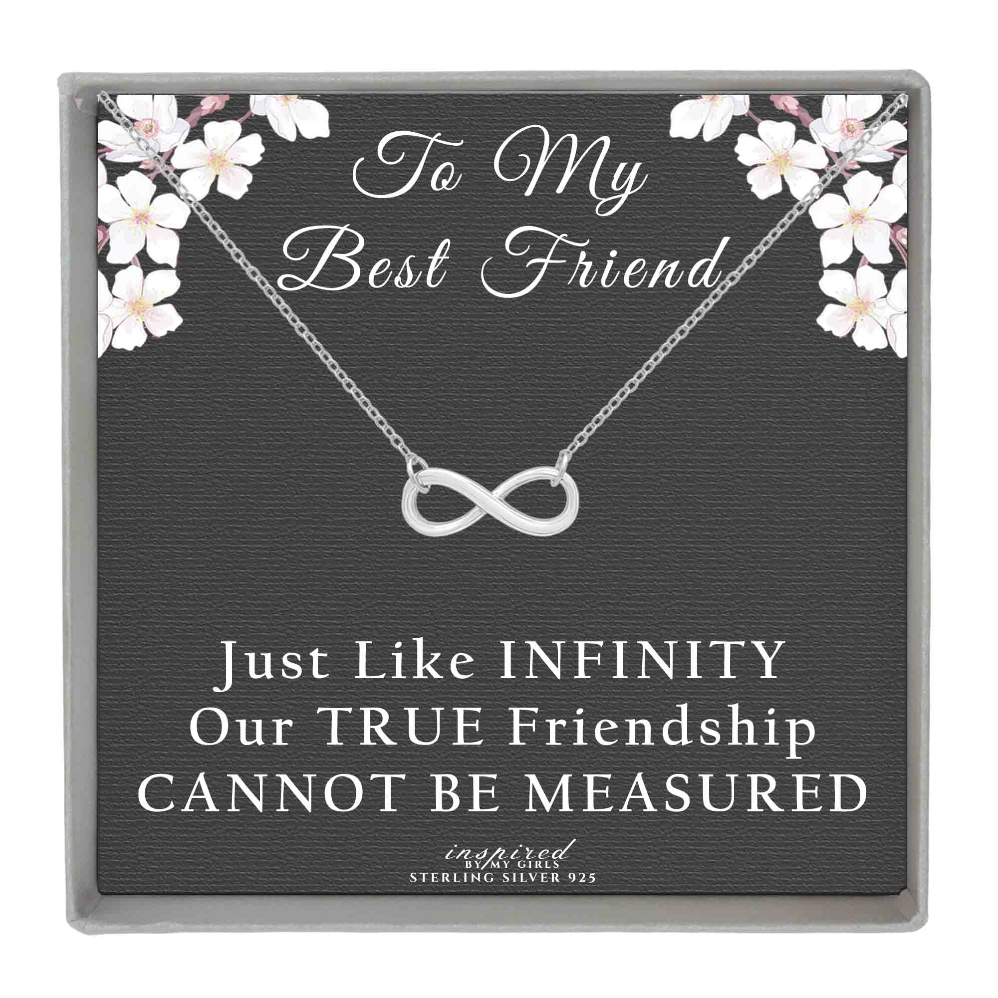 Sterling Silver Best Friend Infinity Necklace Friendship Gift for Women - Choose Style
