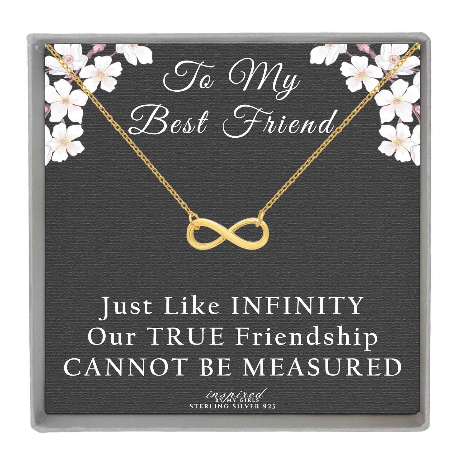 Sterling Silver Best Friend Infinity Necklace Friendship Gift for Women - Choose Style