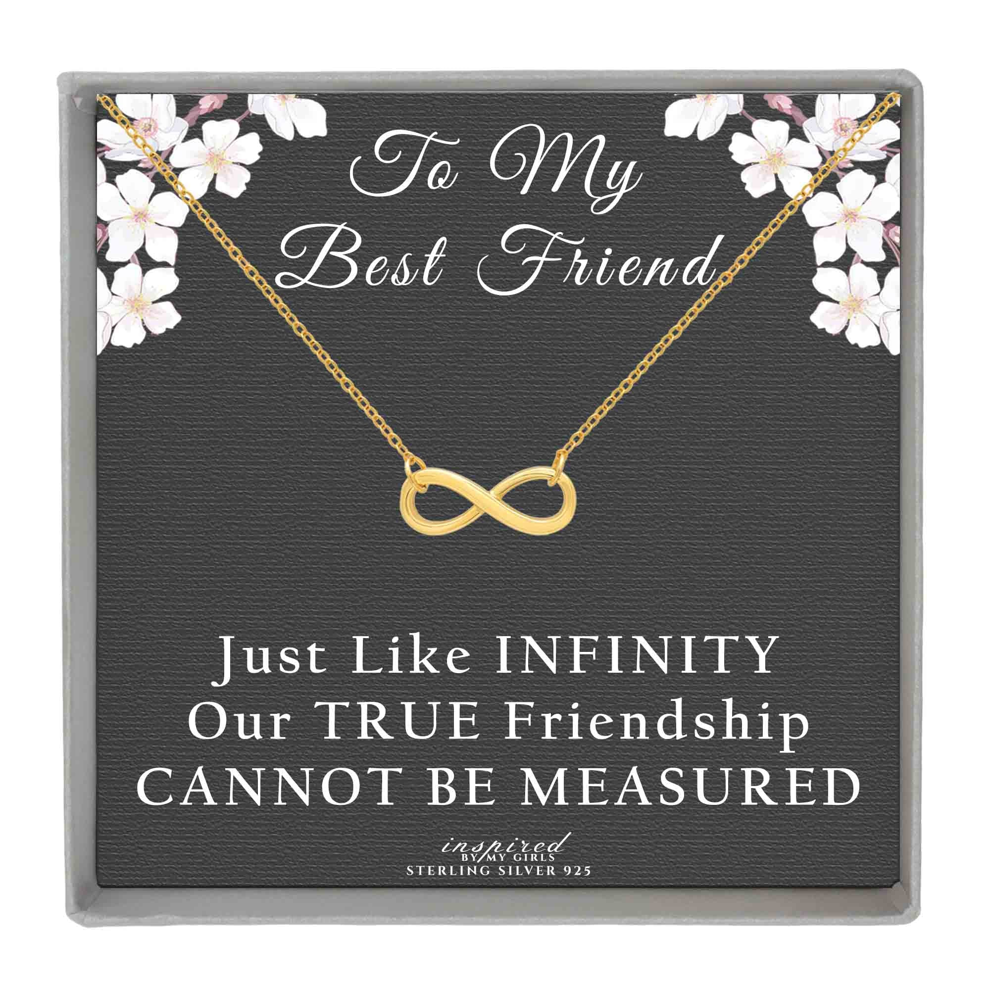 Sterling Silver Best Friend Infinity Necklace Friendship Gift for Women - Choose Style