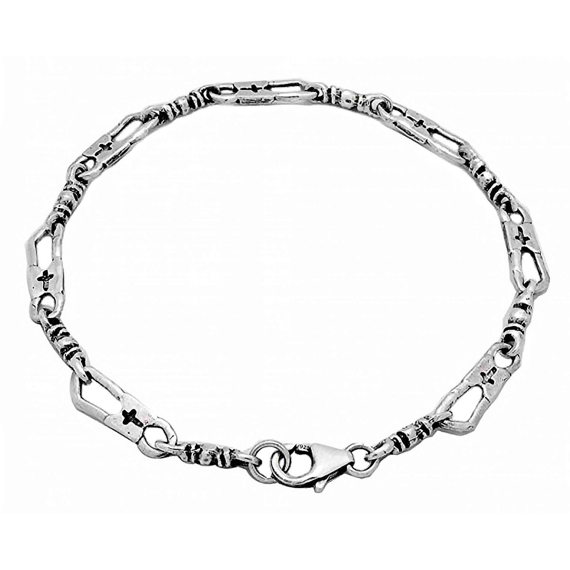 Fisher Of Men Sterling Silver 925 Fisherman Link Chain Bracelet or Necklace Inspirational Card Gift