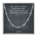 Fisher Of Men Sterling Silver 925 Fisherman Link Chain Bracelet or Necklace Inspirational Card Gift