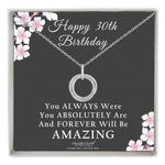 30th Birthday Necklace Sterling Silver 3 Decades Gift for Women with Amazing Keepsake Card