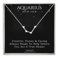 Sterling Silver Zodiac Constellation Necklace Astrology Horoscope Keepsake Card Gift For Women - Choose Star Sign