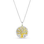Grandma Gift 14K Gold Plated Sterling Silver Tree of Life Necklace with Inspirational Keepsake Card