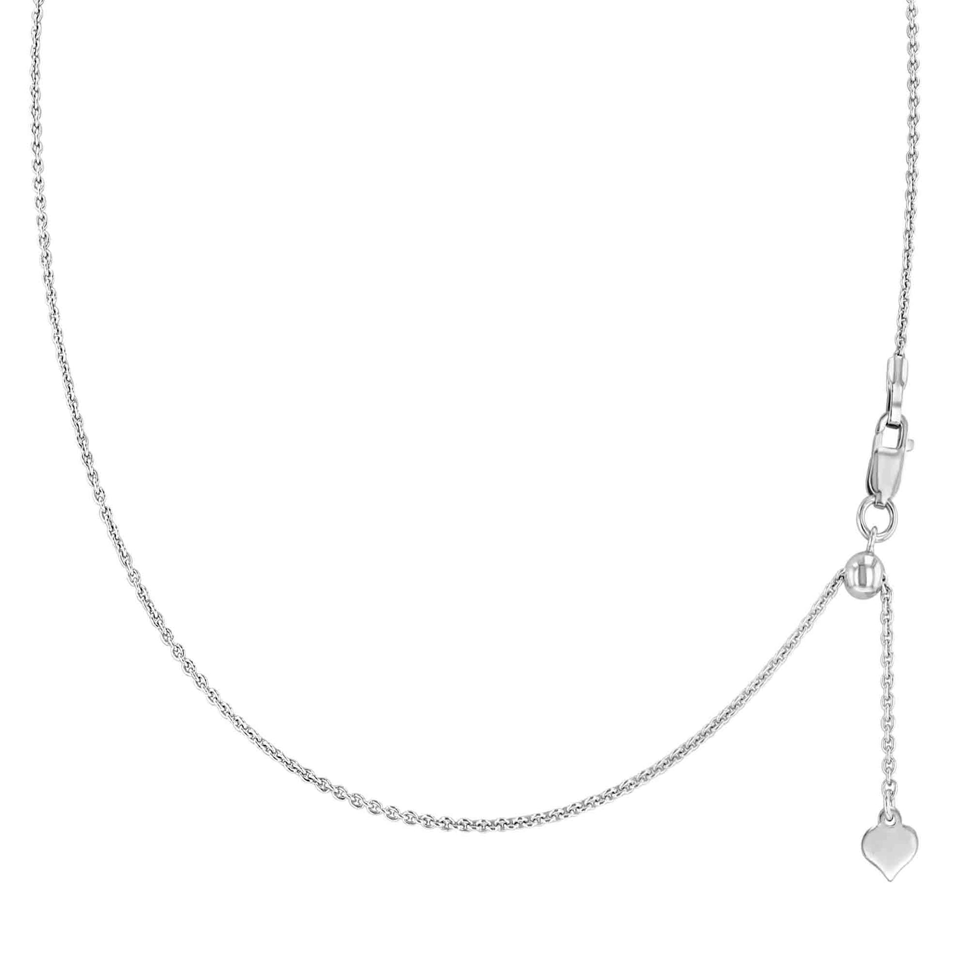 Sterling Silver Solitaire Necklace With 22" Adjustable Franco Chain