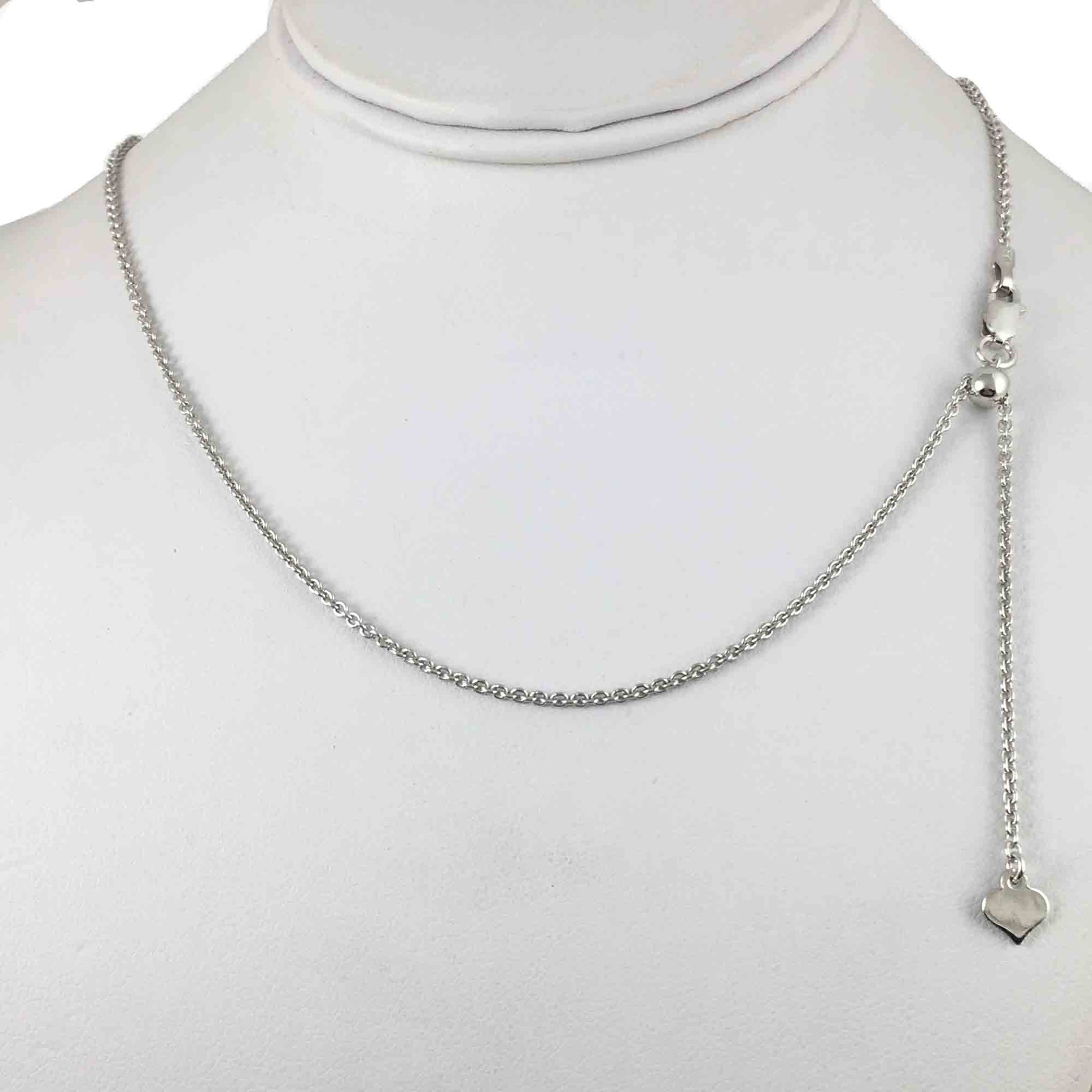 Sterling Silver Initial Necklace CZ Cursive Script Letter Adjustable Chain Keepsake Card Gift